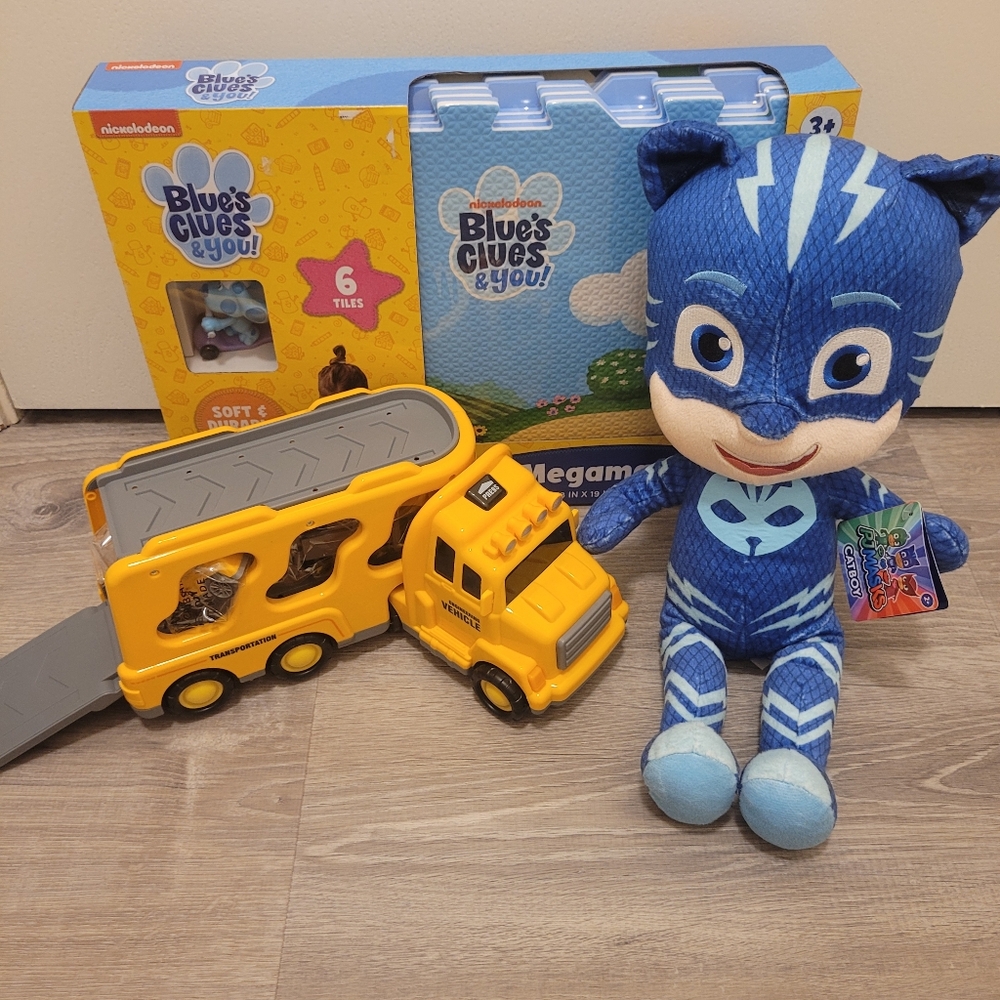 OFFERS✅️ Blues Clues Play Megamat..pj Masks Plushy And Truck Toy Bundle Of 3